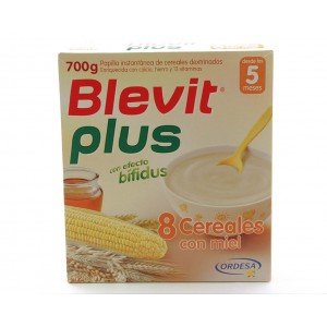 Blevit - Papilla 8 Cereales con Miel Blevit Plus 600 gr 5m+