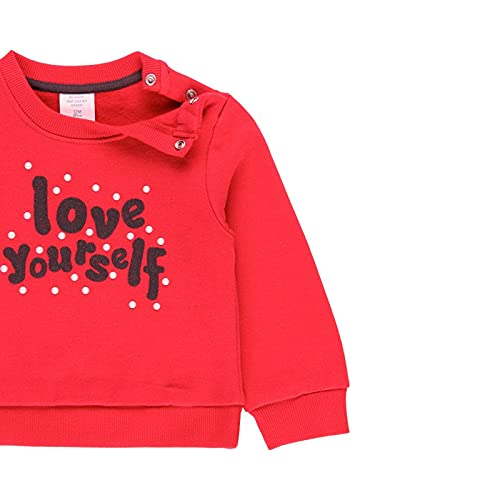 boboli Sudadera Bebe Niña – Ropa de Regalo para Niñas Pequeñas – Sudadera Bebe de 6 Meses a 3 años – Sudadera de Felpa sin Capucha - 100% algodón - con Perlas Color Rojo