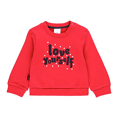 boboli Sudadera Bebe Niña – Ropa de Regalo para Niñas Pequeñas – Sudadera Bebe de 6 Meses a 3 años – Sudadera de Felpa sin Capucha - 100% algodón - con Perlas Color Rojo