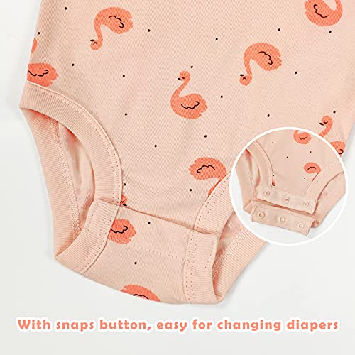 Body para Bebé Niños Manga Corta Pijama Pack de 4 , Algodón Monos Ropa de Recién Nacido Trajes Regalos 0-3 meses