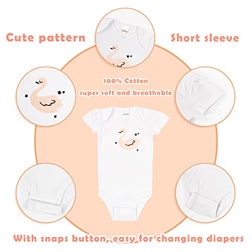 Body para Bebé Niños Manga Corta Pijama Pack de 4 , Algodón Monos Ropa de Recién Nacido Trajes Regalos 0-3 meses