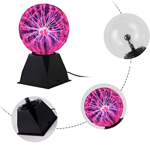 Bola de plasma mágica, flashes Plasma Ball de 5 pulgadas, Bola luminosa sensible al tacto lámpara de bola mágica para decoración creativa, regalo novedoso, dormitorio, fiesta de niños