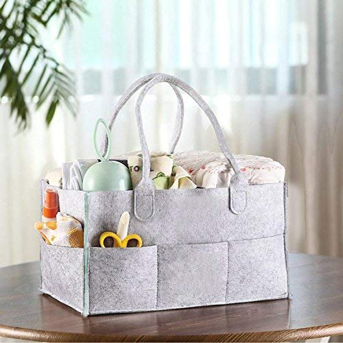 Bolsa de Almacenamiento de Bebé,niceEshop(TM) Organizador de Capa de Fieltro, Ropa / Toallas / Bolsa de Pañales / Juguetes para Viajar, Acampar (gris y Azul)