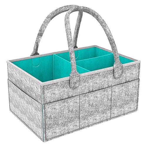 Bolsa de Almacenamiento de Bebé,niceEshop(TM) Organizador de Capa de Fieltro, Ropa / Toallas / Bolsa de Pañales / Juguetes para Viajar, Acampar (gris y Azul)