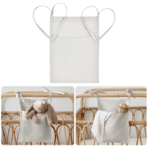 Bolsa de almacenamiento para cuna, cama, cama, bolsillo para colgar, habitación de bebé, cuna, organizador para ropa, pañales, baberos, juguetes molares (gris)