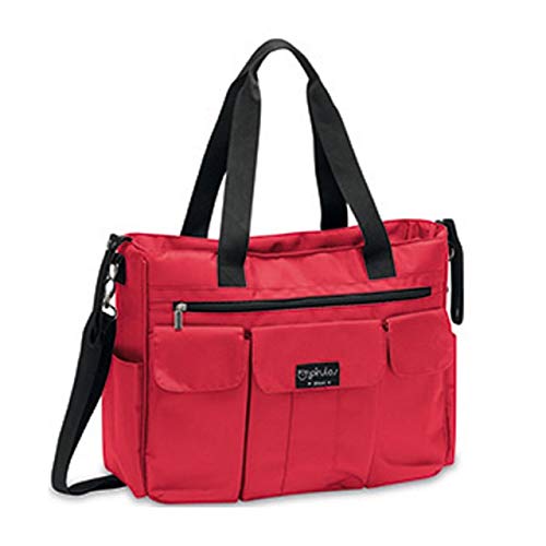 Bolso Gemelar Carrito Bebe - Diseño Denim - .Color Gris (rojo)