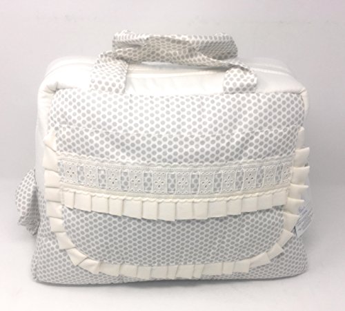 Bolso lactancia plastificado capazo carrito bebe serie panal color gris