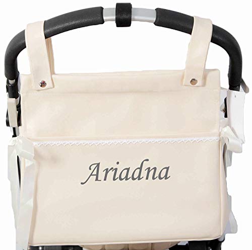 Bolso Talega Personalizada Carrito bebe Color (Beige) - Danielstore (Nombre bordado)