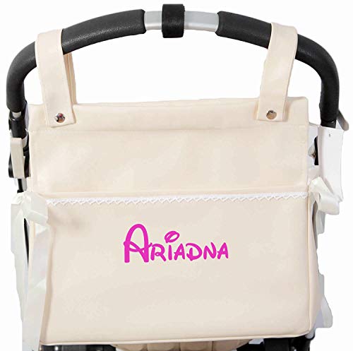 Bolso Talega Personalizada Carrito bebe Color (Beige) - Danielstore (Nombre bordado)