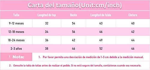 Bonfor 3 Piezas Ropa Bebe Niña Verano 1 año - 3 años Conjuntos Algodon 9-24 Meses, Camiseta de Floral + Falda de Tirantes + Banda de Pelo (Amarillo, 2-3 años)