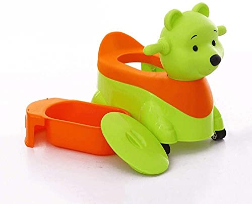 Bonita Silla con Orinal Estilo Animal 2 En 1 Coche Giratorio De Cuatro Ruedas para Niños con Orinal con Música Asiento con Orinal Interior Extraíble