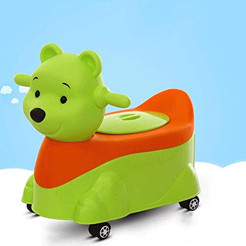 Bonita Silla con Orinal Estilo Animal 2 En 1 Coche Giratorio De Cuatro Ruedas para Niños con Orinal con Música Asiento con Orinal Interior Extraíble