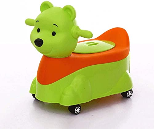 Bonita Silla con Orinal Estilo Animal 2 En 1 Coche Giratorio De Cuatro Ruedas para Niños con Orinal con Música Asiento con Orinal Interior Extraíble