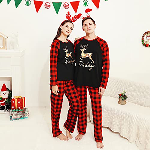 Borlai Conjuntos de Pijamas Familiares navideños a Juego, Pijamas navideños de Pareja a Cuadros, Ropa de Dormir, Ropa de Dormir, Trajes para papá, mamá, niño, bebé, Mascota