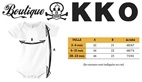 Boutique KKO - Body para bebé de manga corta con texto en francés "Tu Peux Le Fai", blanco, 12- 18 meses