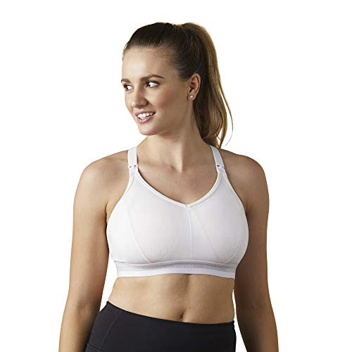 BRAVADO! DESIGNS Women’s Original Maternity & Nursing Sleep Bra, White, L-Full Cup Sujetador, Mujer