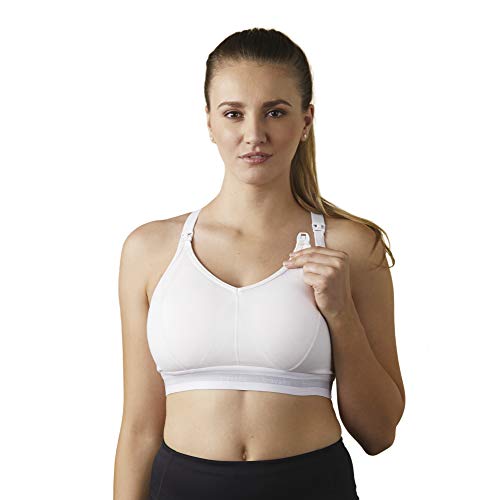 BRAVADO! DESIGNS Women’s Original Maternity & Nursing Sleep Bra, White, L-Full Cup Sujetador, Mujer