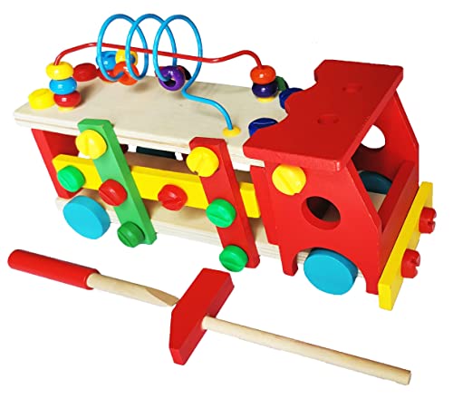 Bricolaje Construcciones Juguete | Montessori Juguetes de Educativos Stem | Regalo de Cumpleaños Navidad del Día del Niño | Vehículo de ingeniería Juguetes de Madera Niños 3 4 5 6 7 Años