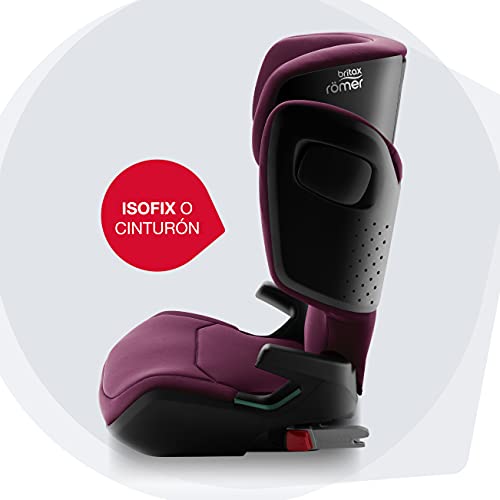 BRITAX RÖMER Silla Coche KIDFIX M i-SIZE, Evolutiva y Duradera con Sistema de Anclaje ISOFIX niño de 100 a 150 cm Grupo 2/3 de 3.5 a 12 años, Burgundy Red