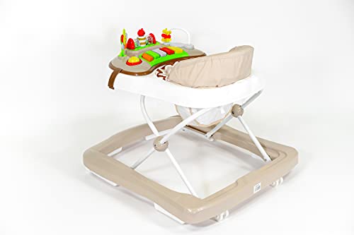 Buddy Baby Funny - Andador Bebe con Base Antivuelco - Incluye Bandeja De Sonidos Y Juegos (beige)