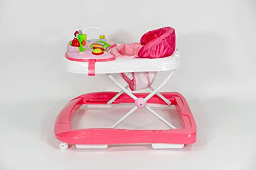 Buddy Baby Funny - Andador Bebe con Base Antivuelco - Incluye Bandeja De Sonidos Y Juegos (rosa)