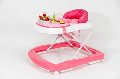 Buddy Baby Funny - Andador Bebe con Base Antivuelco - Incluye Bandeja De Sonidos Y Juegos (rosa)