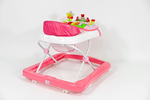 Buddy Baby Funny - Andador Bebe con Base Antivuelco - Incluye Bandeja De Sonidos Y Juegos (rosa)