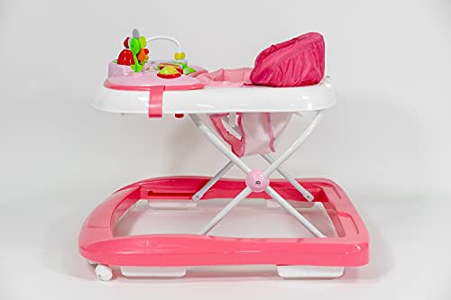 Buddy Baby Funny - Andador Bebe con Base Antivuelco - Incluye Bandeja De Sonidos Y Juegos (rosa)