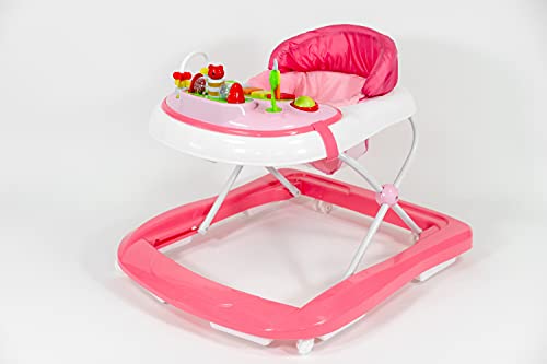 Buddy Baby Funny - Andador Bebe con Base Antivuelco - Incluye Bandeja De Sonidos Y Juegos (rosa)