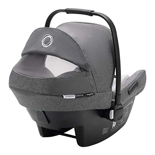 Bugaboo Turtle Air by Nuna, Silla De Coche Cómoda Para Bebés y Niños, Ultraligera, Segura y Práctica, Con Capota para el Sol y Ventana Peekaboo en gris