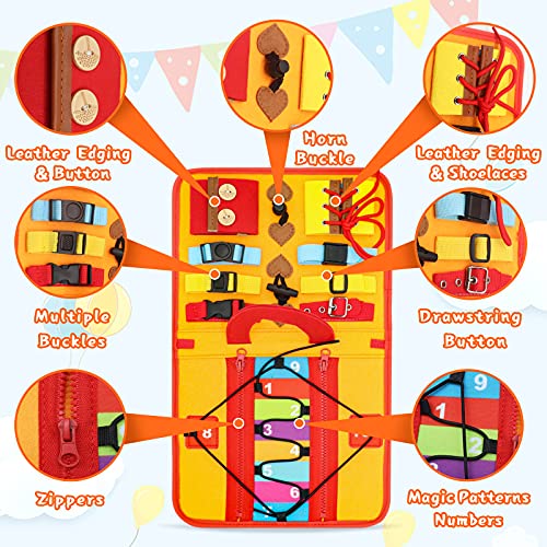 Busy Board Montessori para Bebés Tablero Sensorial Tablero de Actividades Niños Niñas Juguetes Montessori Juguetes de Viaje Educación Regalos 1 2 3 4 5 6 7 8 Años Tablero Ocupado