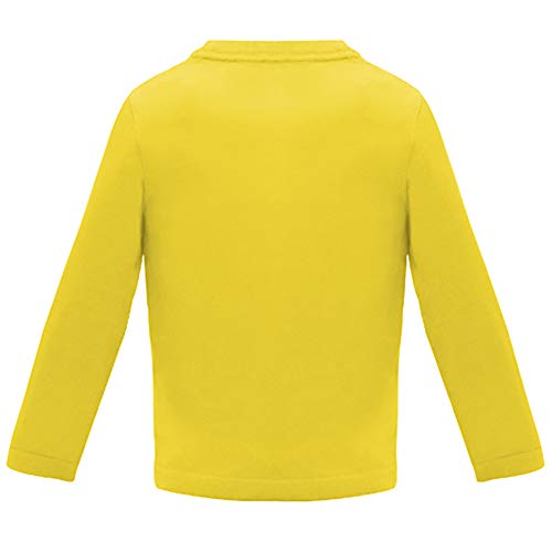 Camiseta de Colores con Manga Larga para Bebés - Prenda de algodón 100%, cómoda, Suave, cálida y Tacto Agradable (Amarillo, 18M)