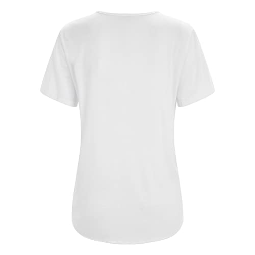 Camiseta para Mujer Extragrande - Suave Transpirable Verano Casual Basica Camiseta Informal CóModa Camiseta Blanca Mujer Camisetas Florales Manga Corta para Primavera