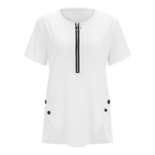 Camiseta para Mujer Extragrande - Suave Transpirable Verano Casual Basica Camiseta Informal CóModa Camiseta Blanca Mujer Camisetas Florales Manga Corta para Primavera