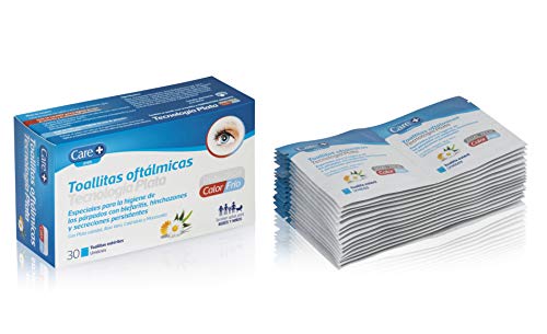 Care + Toallitas Oftálmicas con tecnología plata - higiene de párpados - 30 unidades individuales