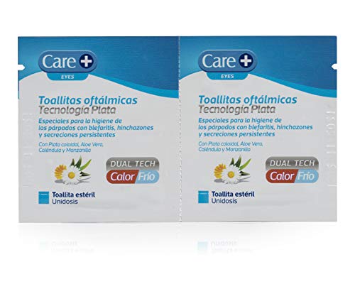 Care + Toallitas Oftálmicas con tecnología plata - higiene de párpados - 30 unidades individuales