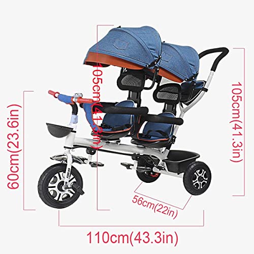 Carrito de asiento giratorio de doble cochecito de niño pequeño y cochecito de bebé, cinturón de almacenamiento grande ultraligero, cinturón de seguridad, niñas, niñas, niñas, bicicleta plegable