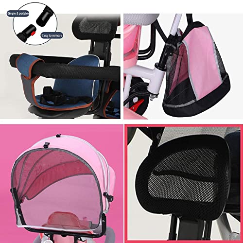 Carrito de asiento giratorio de doble cochecito de niño pequeño y cochecito de bebé, cinturón de almacenamiento grande ultraligero, cinturón de seguridad, niñas, niñas, niñas, bicicleta plegable