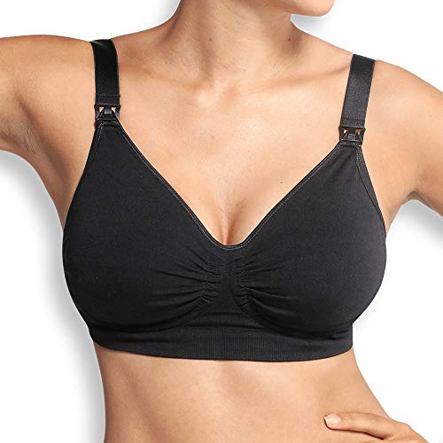 Carriwell Seamless Gelwire - Sujetador de lactancia, color Negro, talla S