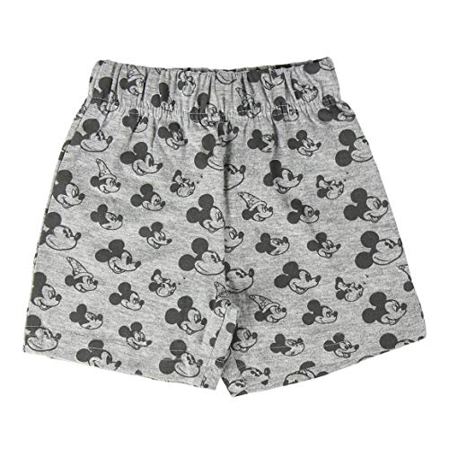 Cerdá Conjunto Bebe Niño Verano de Mickey Mouse Disney - 9 Meses - Polo + Pantalon de Algodon Juego Cortos, Gris, Unisex bebé