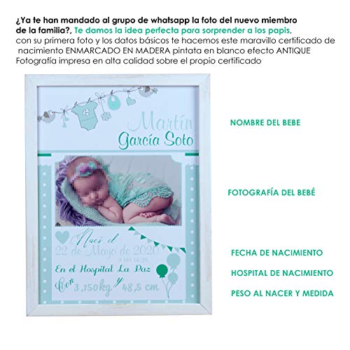 Certificado de nacimiento regalo bebe recién nacido con foto personalizado regalo para padres y madres