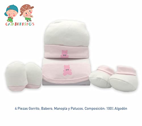 CestaRegalo - Canastilla Bebé Recién Nacido - Cesta Regalo para Niña y Niño - Productos de higiene para el viaje - Ropa de algodón Gamberritos - Toallitas Dodot - Peluche y maleta (Rosa)