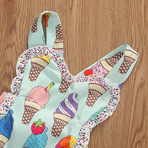 chaochao Mameluco para Bebé Recién Nacido de Verano Mono para Niña Volantes Bodys de Helados para Verano y Fiesta (Helado, 3-6M)