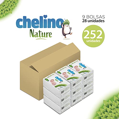 Chelino Nature Pañal Infantil Talla 1 (1-3 kg), 252 Pañales