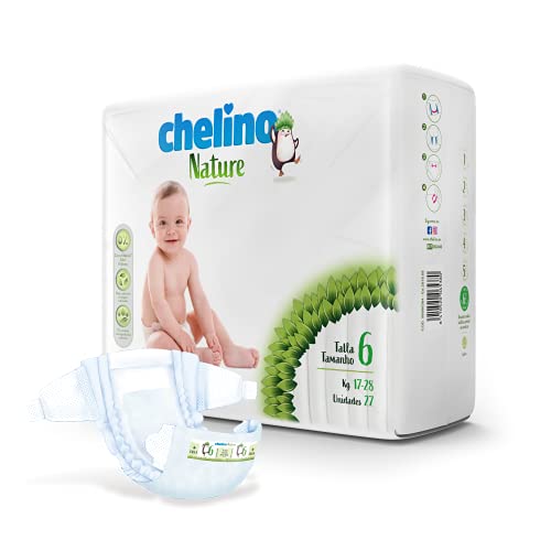 Chelino Nature Pañal Infantil Talla 6 (17-28 kg), 162 Pañales