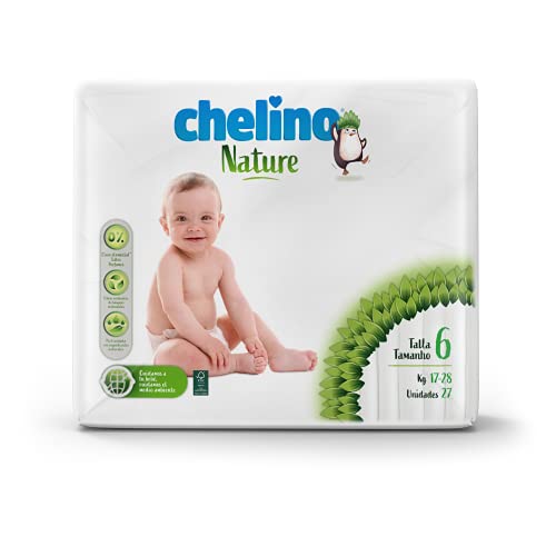 Chelino Nature Pañal Infantil Talla 6 (17-28 kg), 162 Pañales