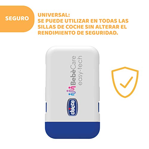 Chicco Bebècare Easy-Tech Sistema Universal Antiabandono para Silla de Coche para Bebé, con App Bluetooth, 3 Niveles de Alarma, Alarmas Inteligente - Blanco/Azul