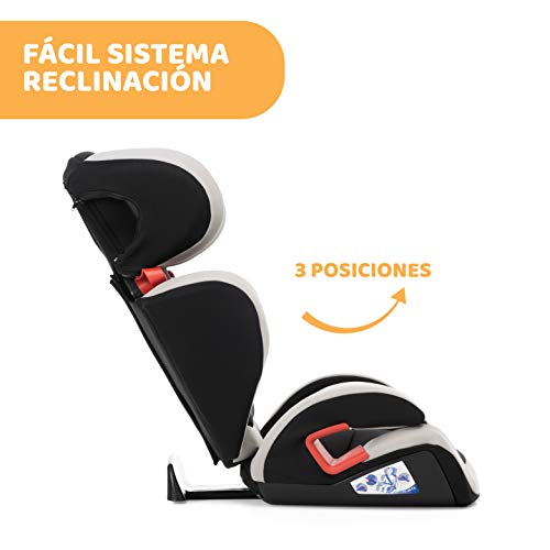 Chicco Key 23 Silla de Coche Reclinable para Bebé de 15-36 kg, Grupo 2/3 para Niños de 3-12 años, Fácil de Instalar, con Altura y Anchura Regulable - Color Negro (Black Night)