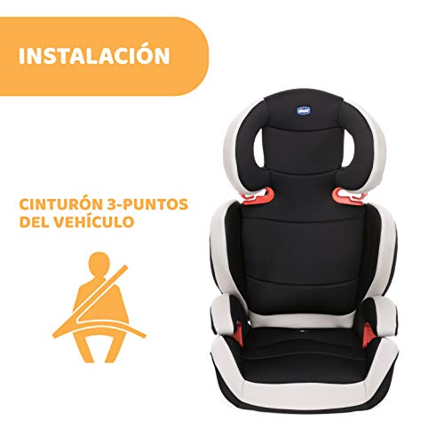 Chicco Key 23 Silla de Coche Reclinable para Bebé de 15-36 kg, Grupo 2/3 para Niños de 3-12 años, Fácil de Instalar, con Altura y Anchura Regulable - Color Negro (Black Night)