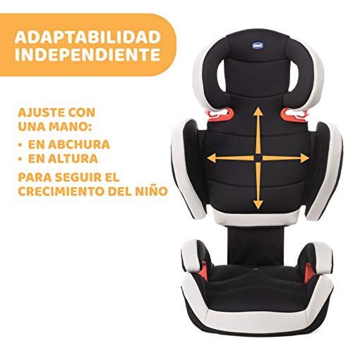 Chicco Key 23 Silla de Coche Reclinable para Bebé de 15-36 kg, Grupo 2/3 para Niños de 3-12 años, Fácil de Instalar, con Altura y Anchura Regulable - Color Negro (Black Night)